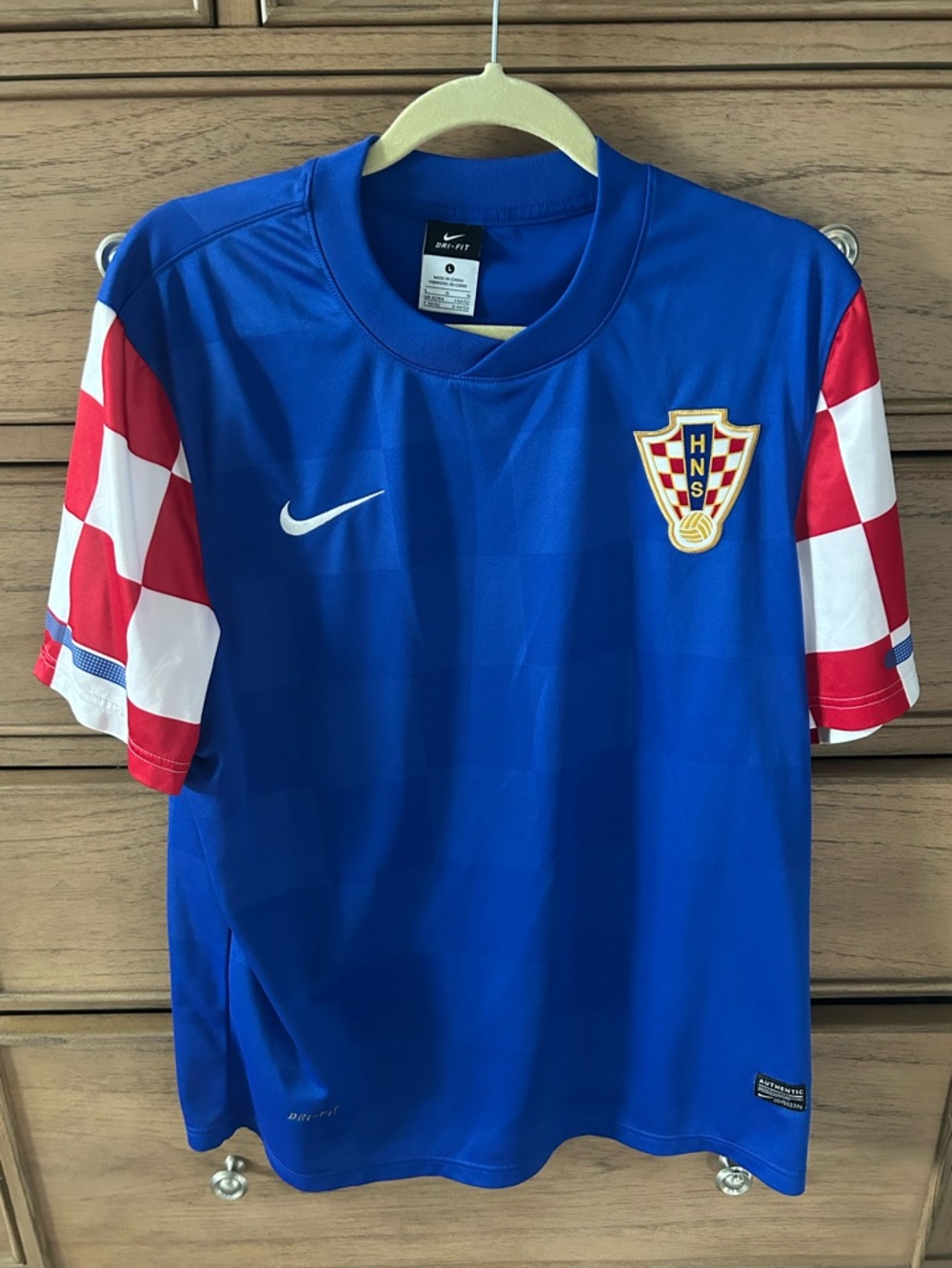 Croatia 2010 Nike Away Jersey Kit L Men Blue Red White Shirt Soccer Football